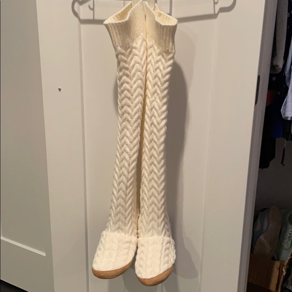 Knee high Knit Moccasins W Size M around size 7